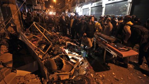 Emergency personnel and civilians gather at the site of a <a href="http://www.cnn.com/2015/11/16/middleeast/beirut-explosions/" target="_blank">twin suicide bombing</a> in Beirut, Lebanon, on Thursday, November 12. The bombings killed at least 43 people and wounded more than 200 more. ISIS appeared to claim responsibility in a statement posted on social media.