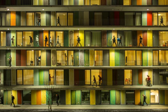 Fernando Guerra won the overall prize with his shot of student accommodation in Ecublens, Switzerland. "I was waiting all day to get the photo," he remembers. "Five minutes before I took it, the place was completely empty because everyone was inside their quarters watching the football match."