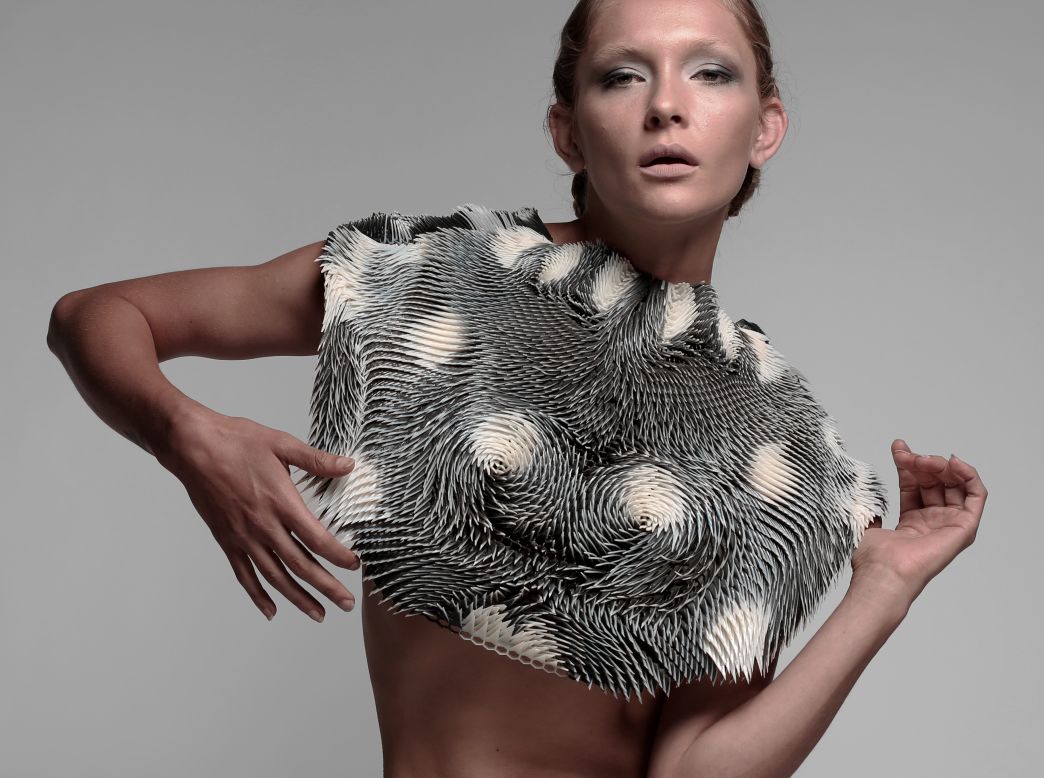 In 2015, architect Behnaz Farahi <a href="http://edition.cnn.com/2015/11/18/fashion/caress-of-the-gaze-wearable-tech/">created</a> a 3D-printed garment that can detect the gaze of others. 