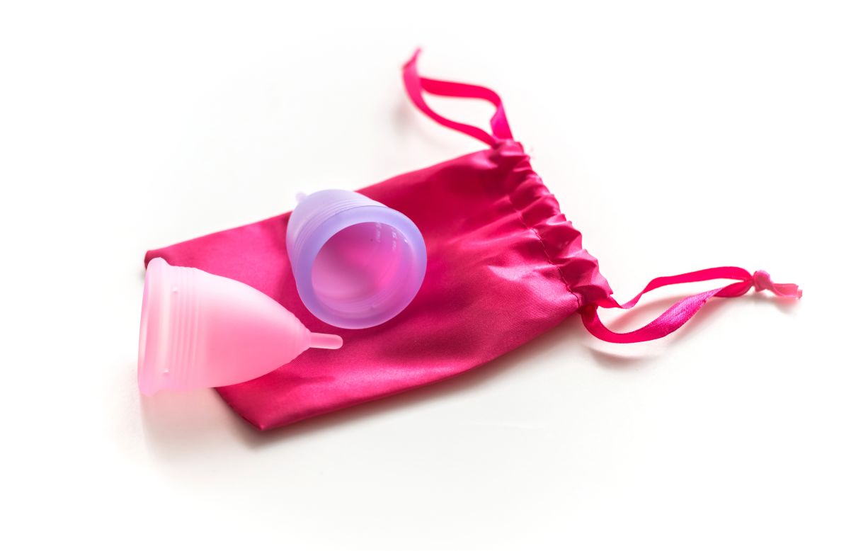 Reusable menstrual cups are often made of silicone. They're inserted into the vagina and can typically be worn for up to 12 hours before being emptied, washed and reinserted.