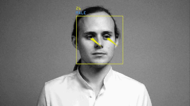 A computer algorithm then maps exactly where the viewer is looking. 