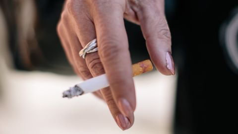 Smoking helps calm Maria, who is recovering from years of post-traumatic stress, eating disorders and alcoholism.