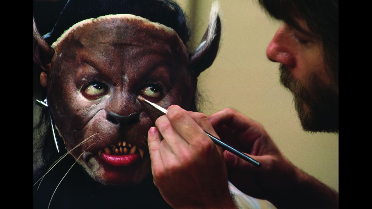 Jackson was unfazed by the process. About the only thing he didn't like were the painful yellow contact lenses he had to wear for some scenes. Well, and one other thing, Baker said: the behind-the-scenes footage Landis shot. "Michael was so nervous that, as soon as the cameras came in, he ran off and hid in the bathroom."