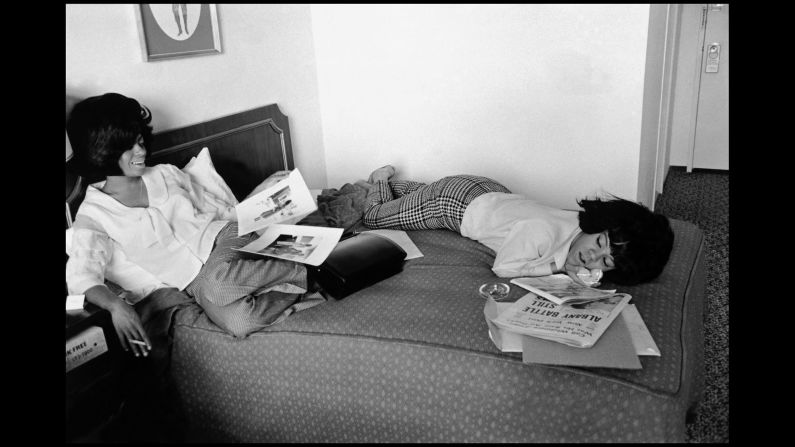 "Today, you couldn't take (these kinds of pictures)," Davidson said of this photo from a hotel room. "There'd be hair and makeup. There would be an art director. There would be a public relations person standing there, their arms folded. There was a certain innocence and authenticity in (this) encounter." To date, the Supremes are the most successful vocal group in the United States, responsible for 12 No. 1 singles on Billboard's Hot 100 chart. After 18 years, the group disbanded in 1977, performing for the last time together at London's Drury Lane.