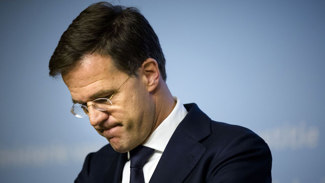 Dutch Prime Minister Mark Rutte after a speech on November 14 in The Hague following the attacks.