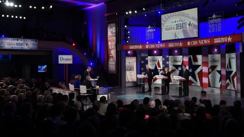 The debate took place in the Sheslow Auditorium of Drake University.