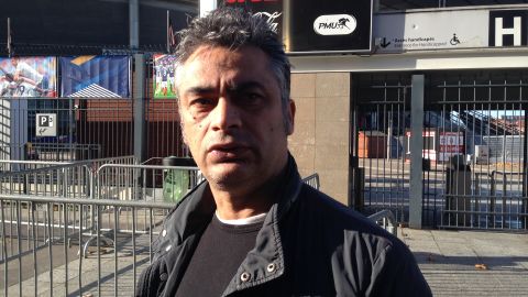 Kevin Tulga, pictured, was walking through the entrance of the Stade de France with his 10-year-old son when the suicide bomber detonated behind him. 