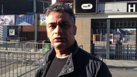 Kevin Tulga, pictured, was walking through the entrance of the Stade de France with his 10-year-old son when the suicide bomber detonated behind him.