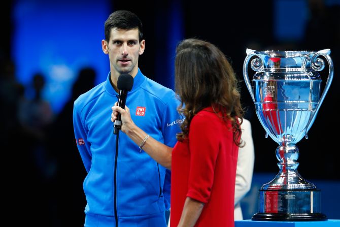 Novak Djokovic led  the tributes to victims of the Paris terror attacks on Sunday at the ATP World Tour Finals event in London.