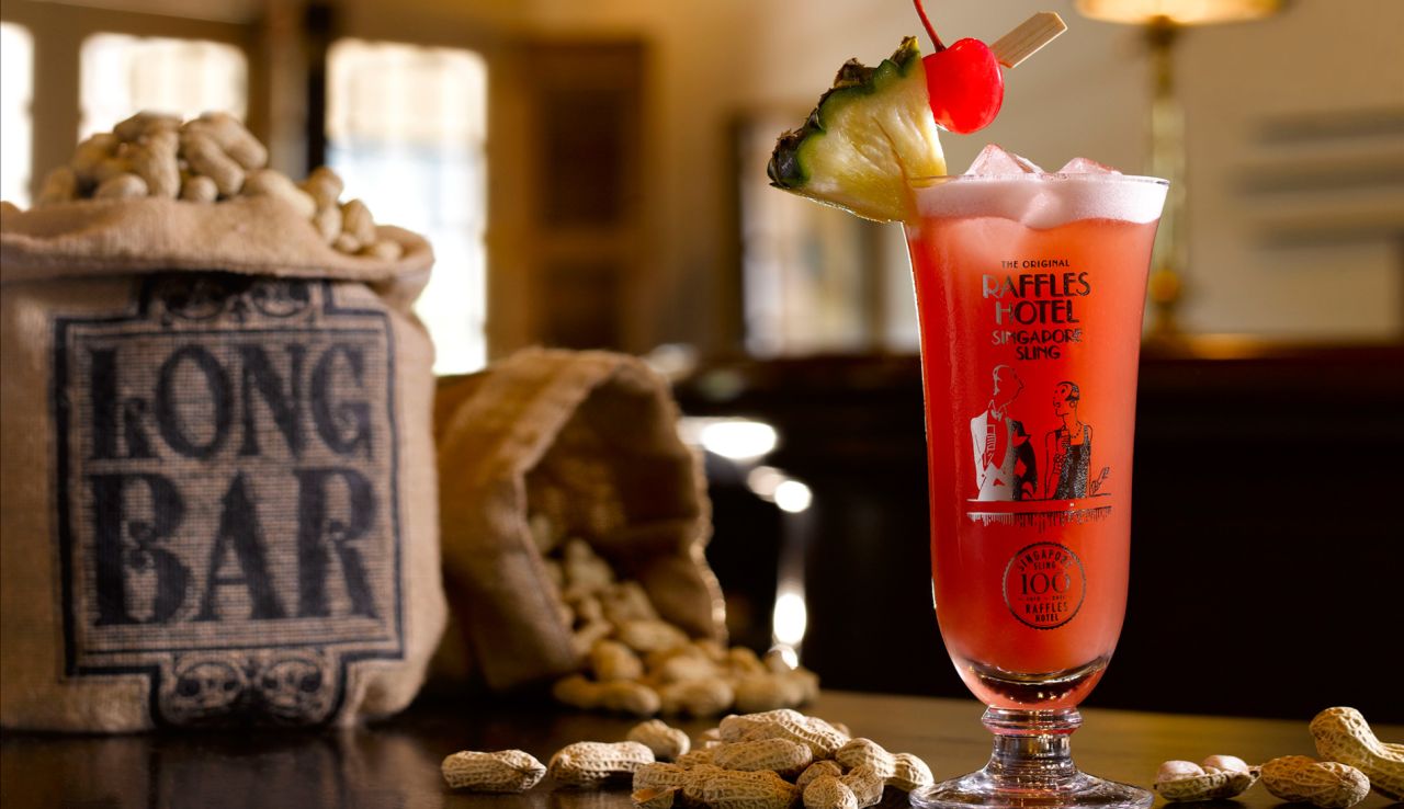 The gin-based Singapore Sling was invented at the Raffles Hotel's Long Bar in 1915. Raffles Singapore has been working with Sipsmith artisan gin to create a centennial version of the national drink.