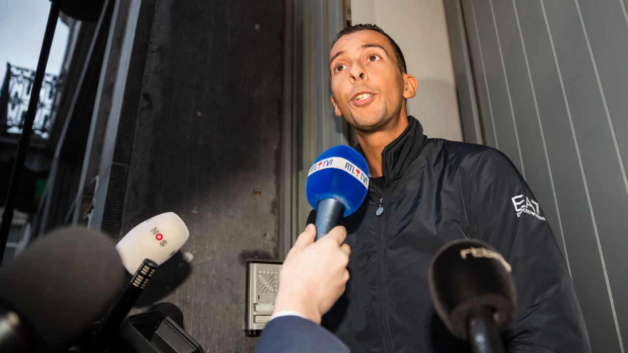 Salah Abdeslam's brother Mohammed speaks to the media at his house in Molenbeek on November 16. Mohamed Abdeslam was released by police after being detained over the weekend.
