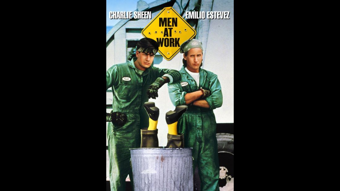After becoming one of the hottest young actors of the '80s, Sheen saw his star dim in the '90s. Here he is in a poster for "Men at Work," a minor comedy that starred him and brother Emilio Estevez as garbagemen who stumble on a nefarious plot.