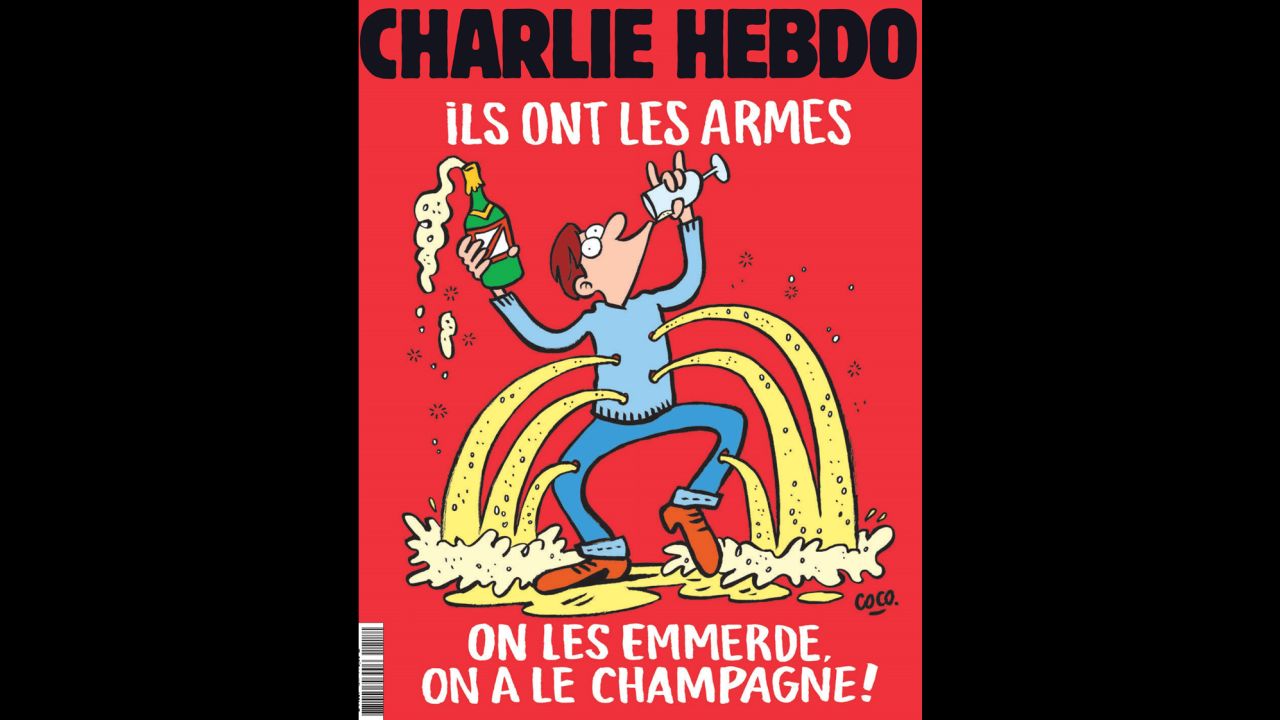 Charlie Hebdo's cover responded to the November 2015 terror attack in Paris.