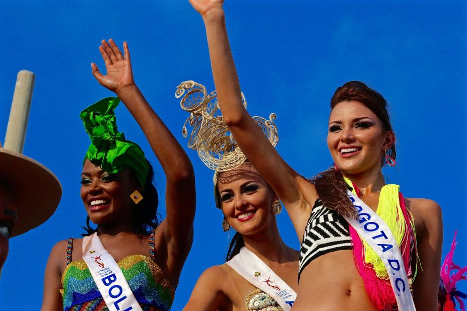 Cartagena, Colombia, celebrates its independence from Spain each November 11 with an extended carnival highlighted by the coronation of Miss Colombia. Click on for a picture of this year's party and Miss Colombia winner.