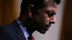Louisiana Governor Bobby Jindal leads a prayer for victims of the Charleston shooting during the "Road to Majority" conference June 19, 2015 in Washington, D.C.