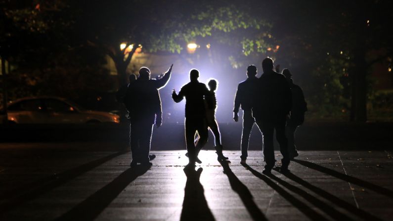 Residents of the area are evacuated by police in Saint-Denis.