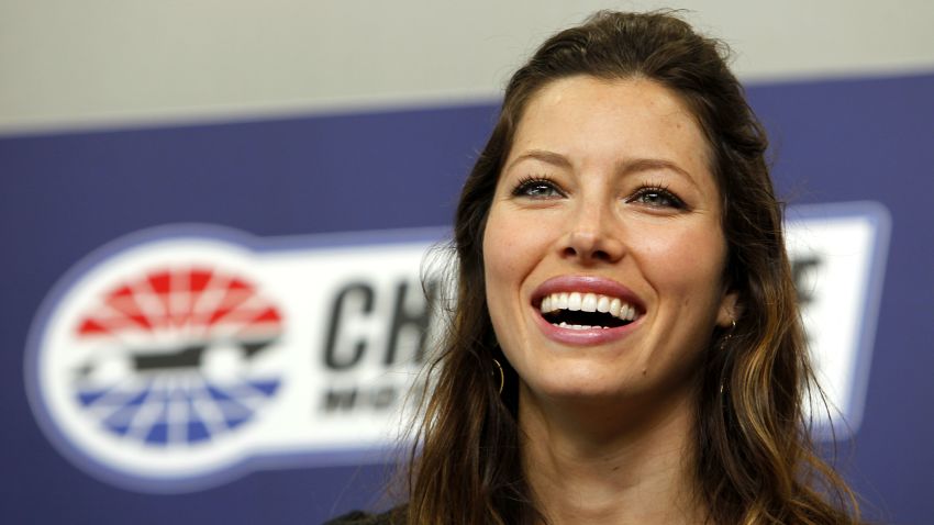 CONCORD, NC - MAY 30:  Actress Jessica Biel  speaks during a press conference prior to the NASCAR Sprint Cup Series Coca-Cola 600 at Charlotte Motor Speedway on May 30, 2010 in Concord, North Carolina.  (Photo by Chris Trotman/Getty Images for NASCAR)