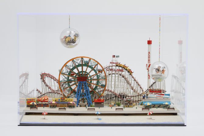 Matsui is currently based in New York, and has recreated several American landmarks, like the amusement park, Coney Island. 