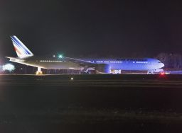 Air France Flight 55 lands at Halifax Stanfield International Airport in Canada.