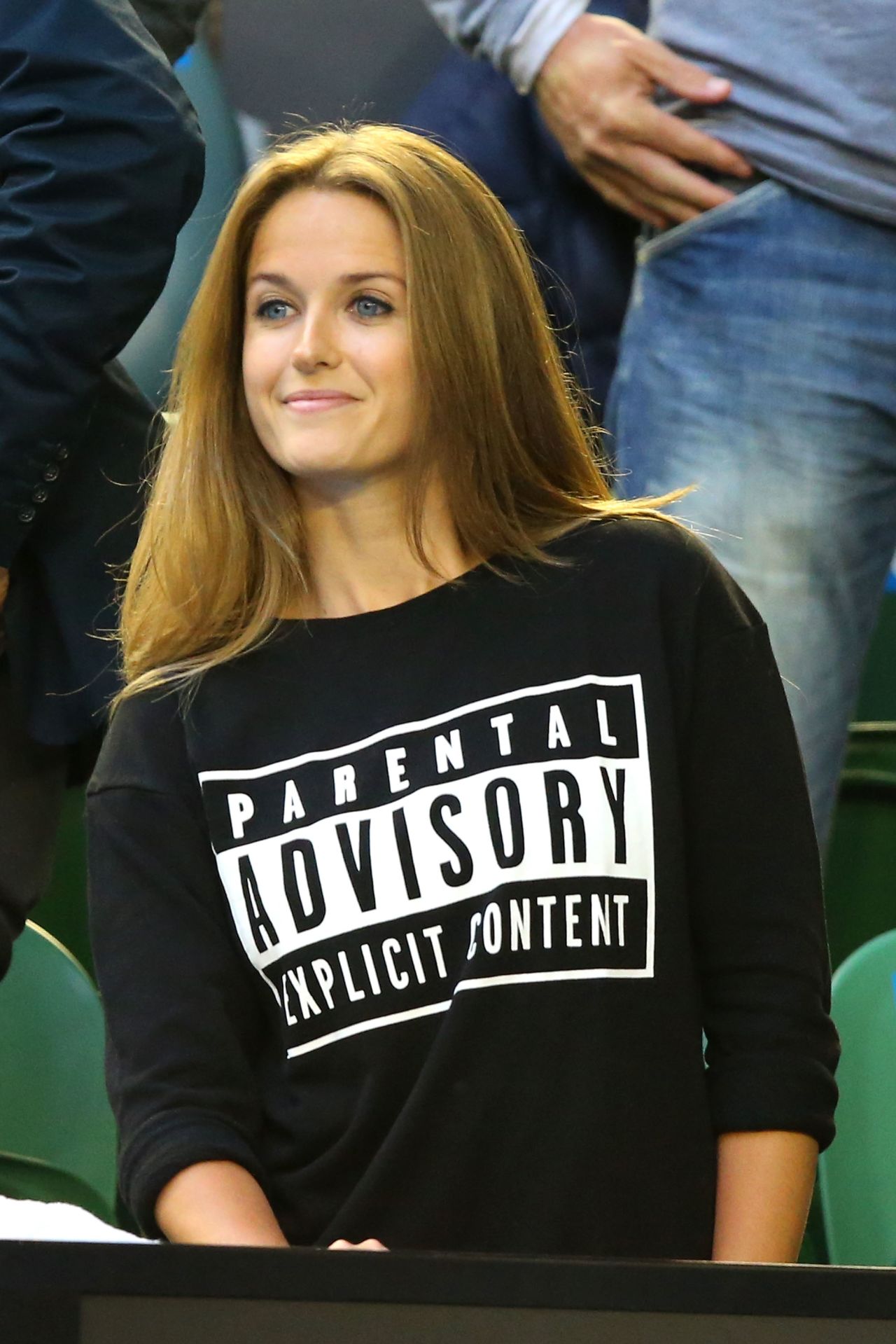 Andy Murray's wife, Kim Sears, wore an "explicit content" top at her husband's at the 2015 Australian Open after cameras caught her allegedly swearing in the stands during an earlier match. They married in April and are now expecting their first child.<br />