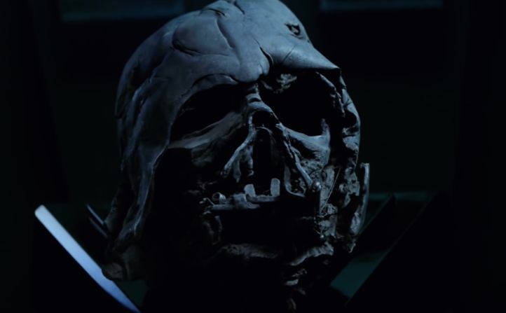 Thirty years on, the Jedis and the Force are the stuff of legend. So much so that cynical Han Solo has to confirm, "It's true, all of it." No wonder, then, that somebody has started a cult around Darth Vader, the literal Dark Side of that legend. The trailer hints that Kylo Ren is the culprit, as he appears to say, "I'll finish what you started" over the shot above. But who knows, maybe that's just a Jedi mind trick.