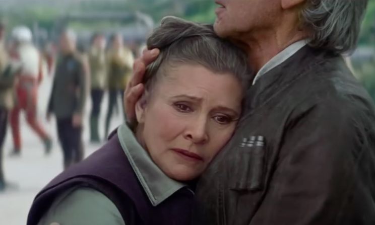 She fell for a guy who famously answered her "I love you" with "I know," but by the looks of things, Solo's consoling her here, not making her weep. Family quarrels aside, though, the princess looks heartbroken in this very brief shot from one of the trailers. To us, this looks like a goodbye. And that brings us neatly into the next question ...