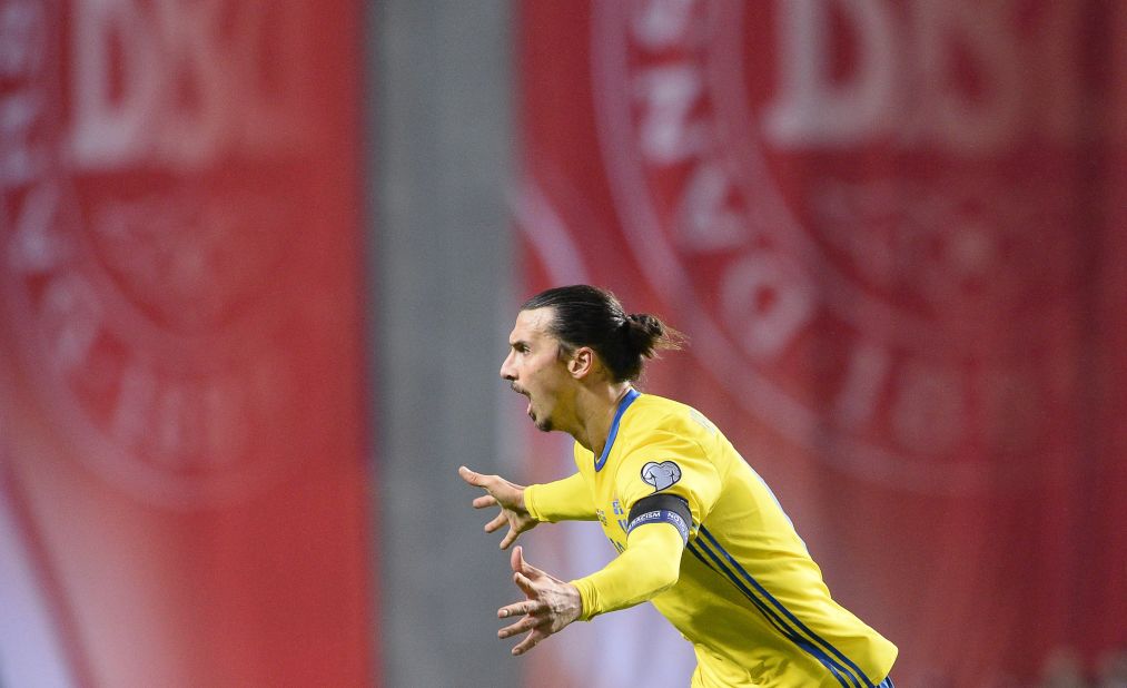 Zlatan Ibrahimovic prolonged his international career after securing Sweden a Euro finals place with a 4-3 aggregate win over neighbors Denmark. The Swedes -- finalists at the 1958 world cup -- will partake in their fifth successive European Championship, their sixth in total. 