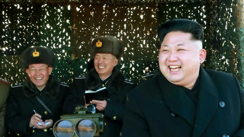 North Korean leader Kim Jong Un, right, inspects an army drill Saturday, January 31, in Pyongyang, North Korea.
