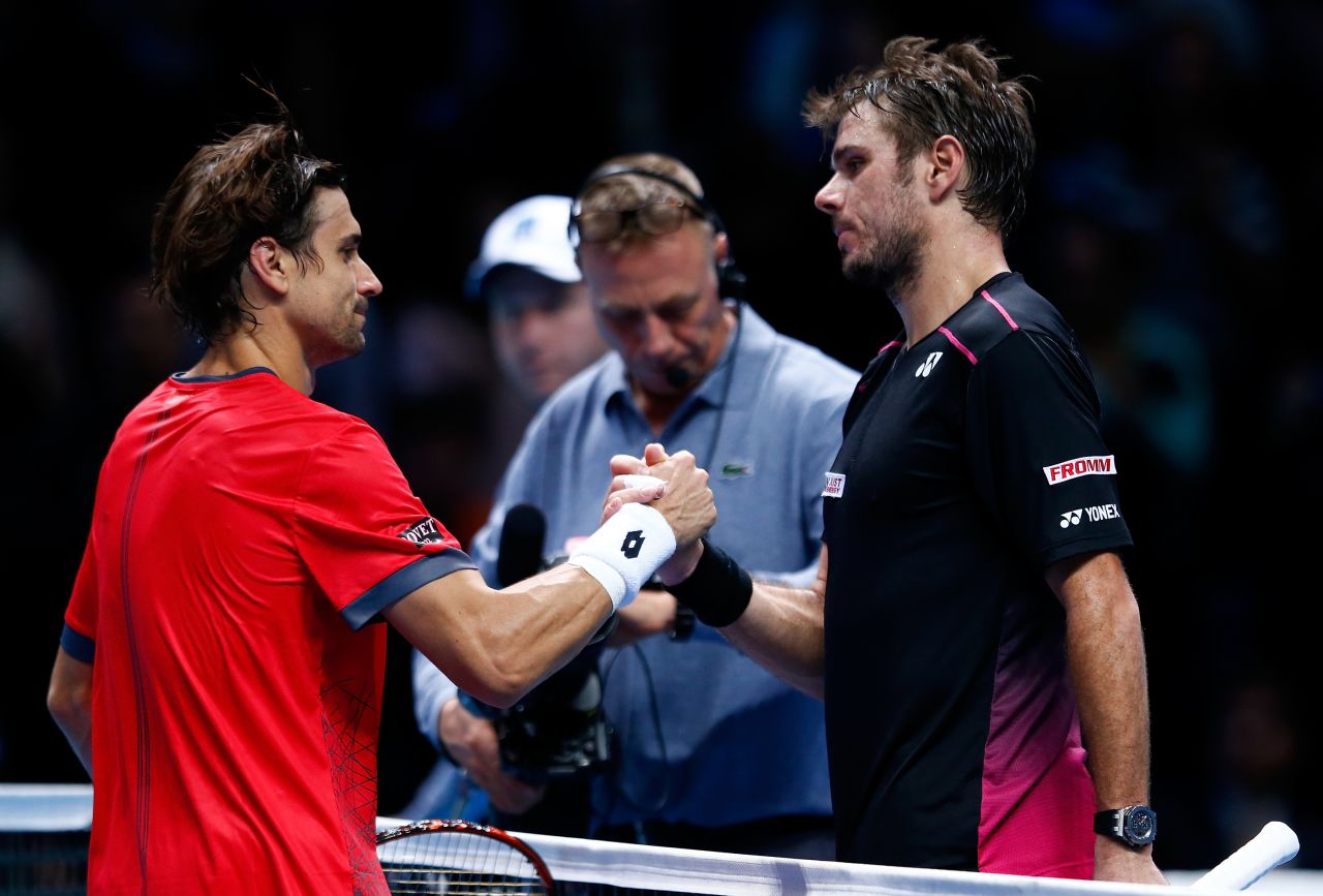 He officially progressed after Stan Wawrinka, right, beat David Ferrer 7-5 6-2 later Wednesday. The winner of Wawrinka-Murray on Friday will join Nadal in the last four. 