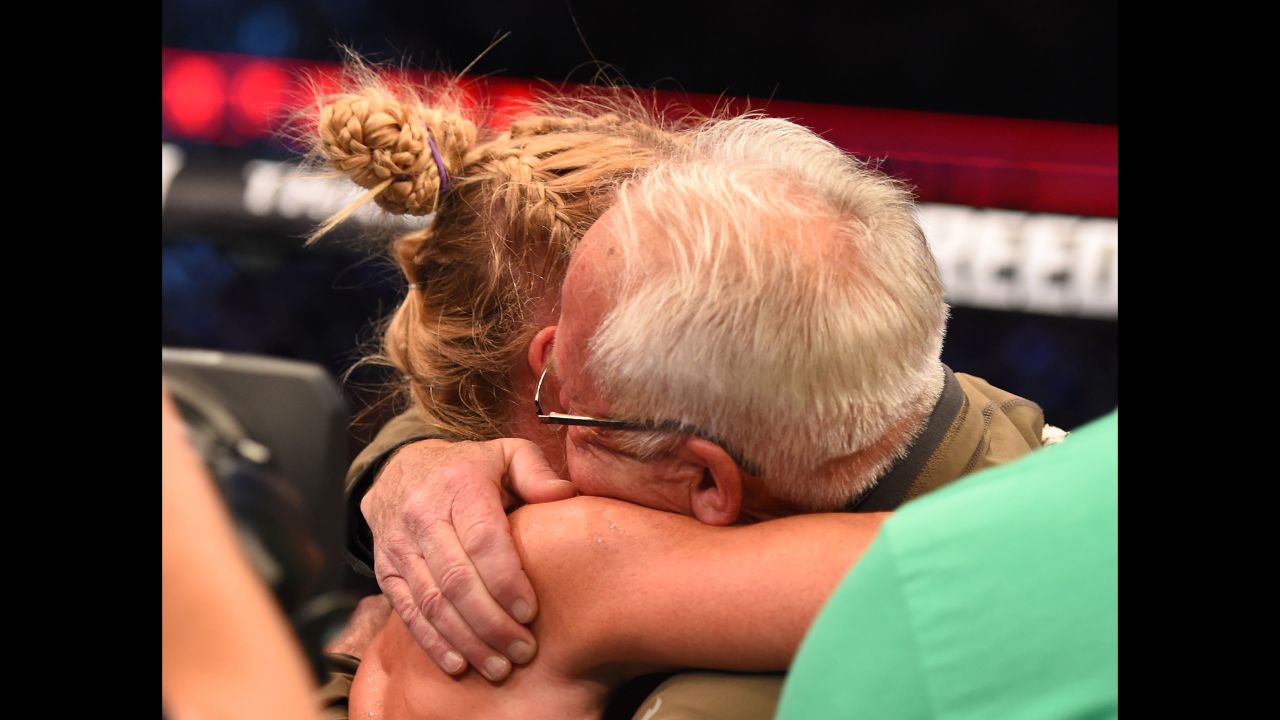Holm is close to her father, Roger Holm, a longtime minister at an Albuquerque church. He has never missed one of her fights.