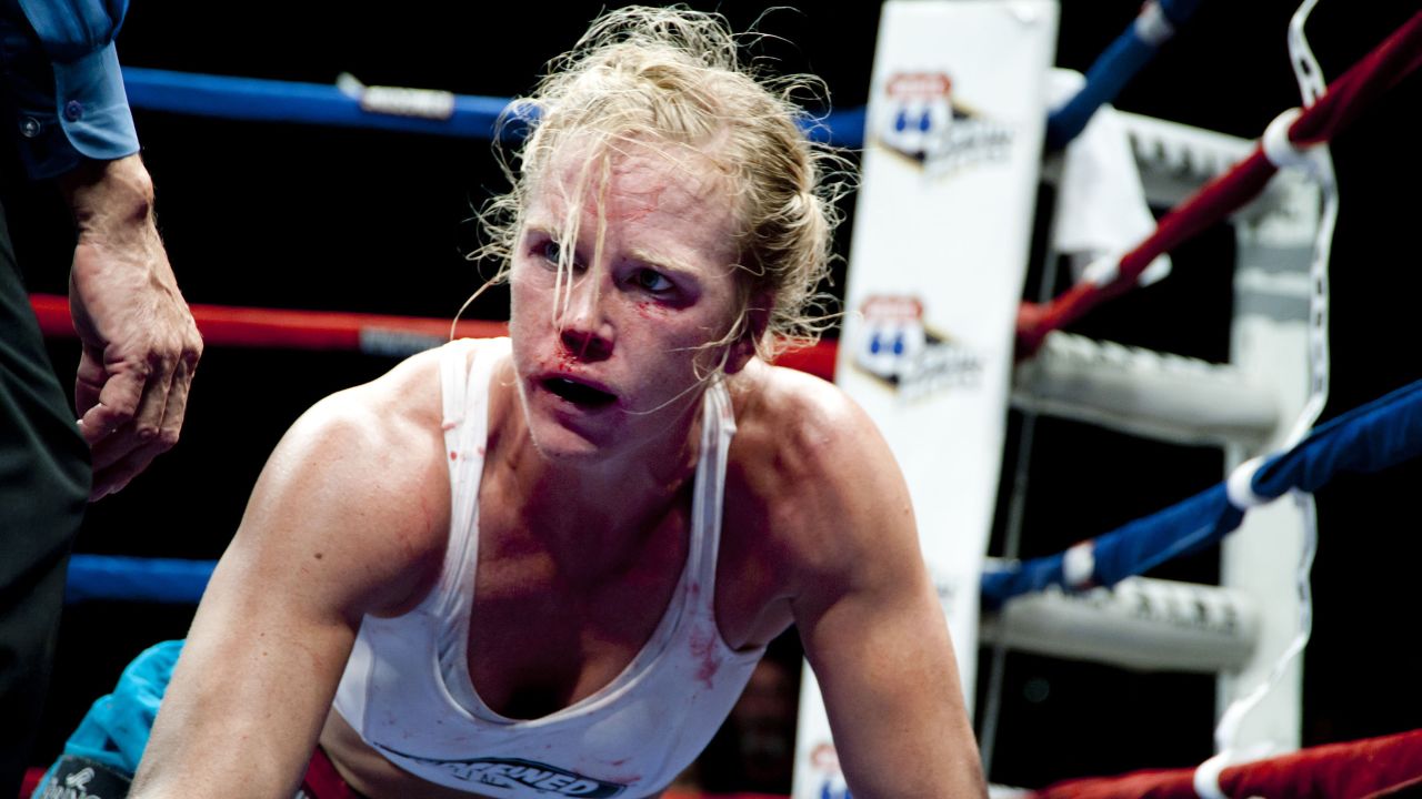 The low point of Holm's boxing career may have come when she was badly beaten by French boxer Anne Sophie Mathis during an IBA welterweight title fight in December 2011. It was one of only two losses she sustained in 38 professional bouts.