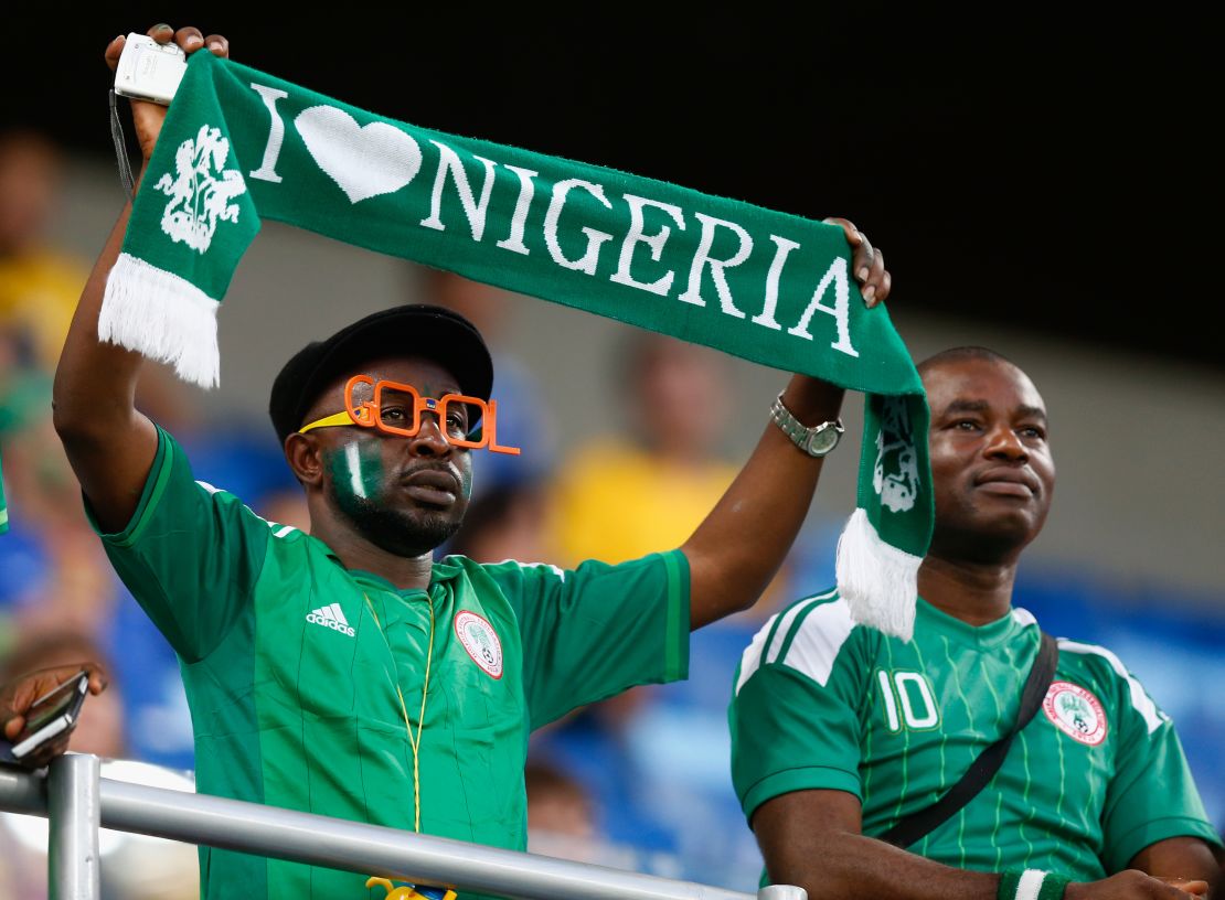 Nigerian fans show their colours at the 2014 FIFA World Cup in Brazil.