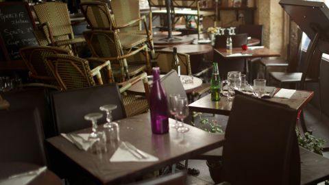 The interior of Casa Nostra cafe the day after the attacks.