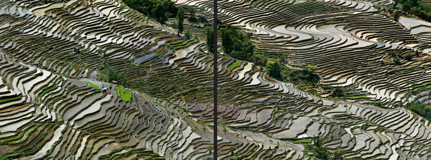The <a href="http://whc.unesco.org/en/list/1111" target="_blank" target="_blank">Rice Terraces</a> of China's Yunnan Province is a complex agricultural method that has been in practice for over 1,000 years. This system, used by the Hani minority of Yunnan, transfers water from mountaintops to rice terraces. The landscape is listed as a World Heritage Site by <a href="http://whc.unesco.org/en/list/1111" target="_blank" target="_blank">UNESCO</a>. 