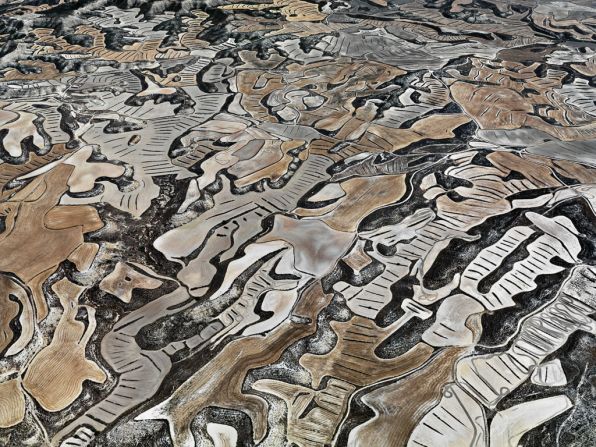 The <a href="http://www.flowersgallery.com/exhibitions/view/edward-burtynsky-monegros-dryland-farming" target="_blank" target="_blank">Monegros County area of Spain</a> is prone to both droughts and high winds. Burtynsky shot this image from a 2,000-ft vantage point.