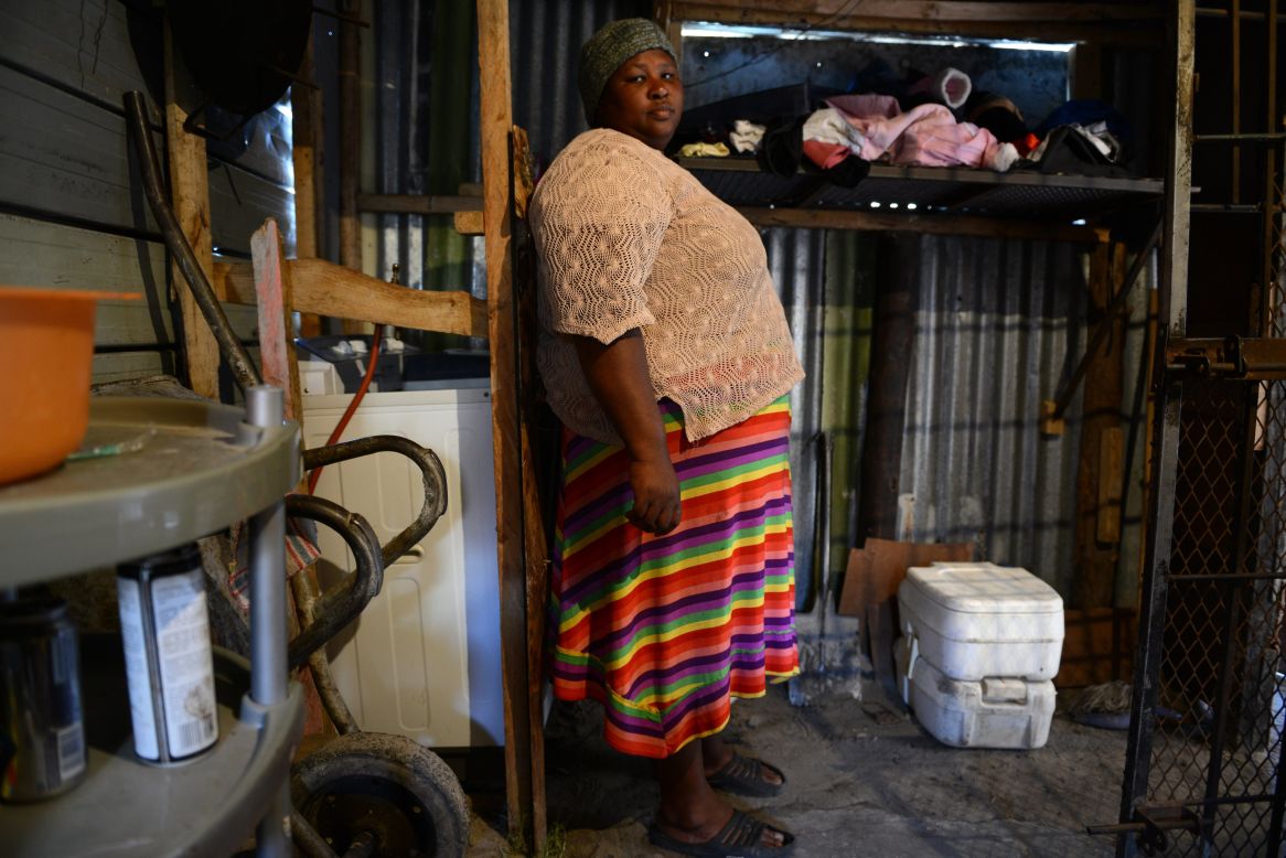 Nombini has two Porta Potties, which are used by the 12 people who live in her home. When she first moved to Khayelitsha in 2005, she did not have a toilet so she had to go in the bush, across a main road."It was terrible in the bush, the cars hit you. When we were given a Porta Potty in 2009, it was much better than going in the bush. Flush toilets are first class compared to the Porta Potty though. My dream is to have a flush toilet."