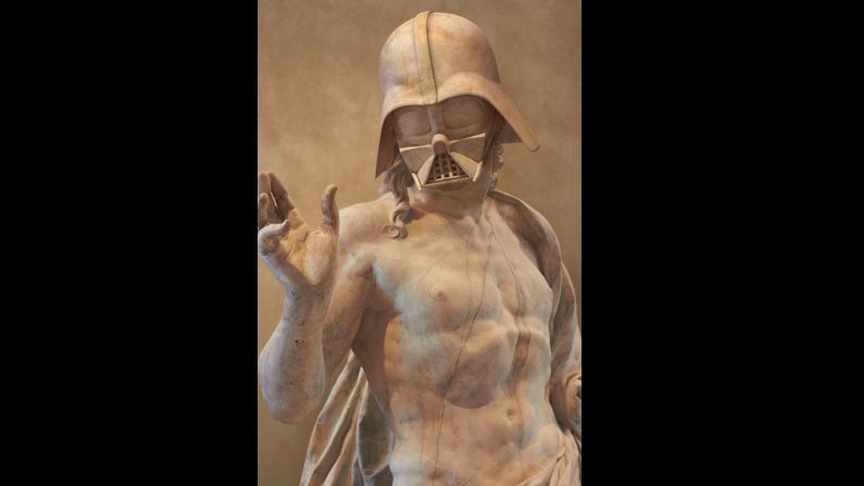 A long time ago in a galaxy far far away, Darth Vader was a Grecian god. At least, that's what <a href="index.php?page=&url=http%3A%2F%2Fwww.travisdurden.com%2F" target="_blank" target="_blank">Travis Durden</a> would have you believe. The pop-culture-obsessed artist (the clue's in his moniker, which mixes "Taxi Driver" with "Fight Club") has re-imagined characters from Star Wars as mythological beings of ancient Greece, and the results are uncanny to say the least. <br /><br />Featured at the <a href="index.php?page=&url=http%3A%2F%2Fwww.galerie-sakura.com%2F" target="_blank" target="_blank">Sakura Gallery</a> in Paris, his creations are part of "L'Expo Contre Attaque," an exhibition focusing on artistic interpretations of George Lucas' iconic film series. Gallery co-owner Matthieu Taravella says Star Wars was an ideal source material: "The production of the movies, the characters and set designs are already works of art ... What our artists have done is to build upon that art, create another layer with their personal understanding of the movies and the Star Wars universe."