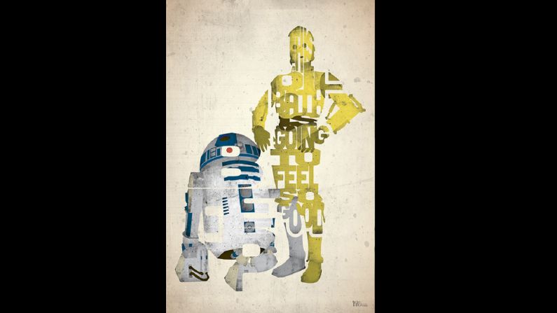 English typography artist Pete Ware proves that the Star Wars scripts are just as iconic as the characters. Harrison Ford may have complained to director George Lucas that "you can type this, but you sure can't say it," but that hasn't stopped fans worldwide repeating the films verbatim for the past three and a half decades.