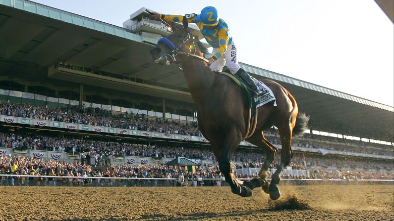 Victor Espinoza rides American Pharoah to victory in the Belmont Stakes on Saturday, June 6. <a href="index.php?page=&url=http%3A%2F%2Fwww.cnn.com%2F2015%2F06%2F01%2Fsport%2Fgallery%2Famerican-pharoah%2Findex.html" target="_blank">American Pharoah</a> is the first horse to win the Triple Crown since 1978. <a href="index.php?page=&url=http%3A%2F%2Fwww.cnn.com%2F2012%2F06%2F07%2Fworldsport%2Fgallery%2Ftriple-crown-winners%2Findex.html" target="_blank">See all 12 horses who've won the Triple Crown</a>