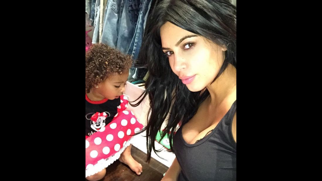 Reality TV star Kim Kardashian takes a photo with her daughter, North, on Monday, September 28. <a href="https://instagram.com/p/8LanpJuS7E/" target="_blank" target="_blank">The Instagram post</a> came with a caption that simply said "6am."