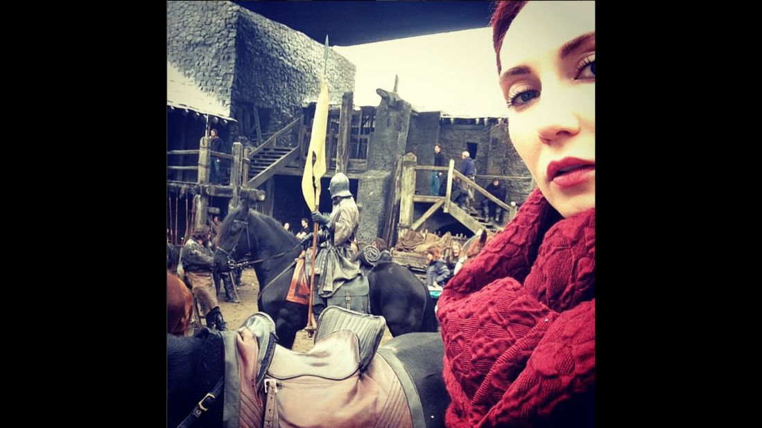 Carice van Houten, the actress who plays Melisandre in the television series "Game of Thrones," took this <a href="https://instagram.com/p/2olYSiizFX/" target="_blank" target="_blank">"meliselfie"</a> from the set on Wednesday, May 13.