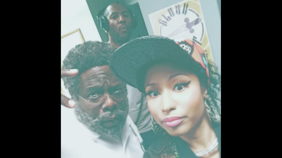 Singer Nicki Minaj <a href="https://instagram.com/p/4GbOxJr8bE/?taken-by=nickiminaj" target="_blank" target="_blank">snaps a picture</a> on the set of the film "Barbershop 3" on Friday, June 19. At left is Cedric the Entertainer, who Minaj called the "funniest dude on the planet," and behind them is director Malcolm D. Lee. "Always happy when these two are around," she said on Instagram.