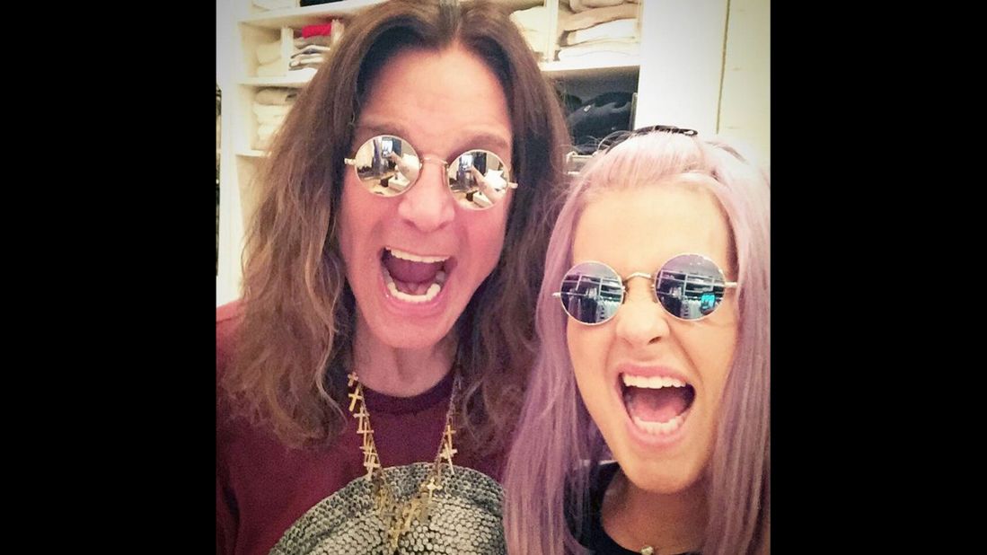 Singer Kelly Osbourne takes a selfie with her dad, legendary rocker Ozzy Osbourne, on Tuesday, July 21. She wrote "#twins" <a href="https://instagram.com/p/5Ylwc0Ab_2/" target="_blank" target="_blank">on her Instagram post.</a>