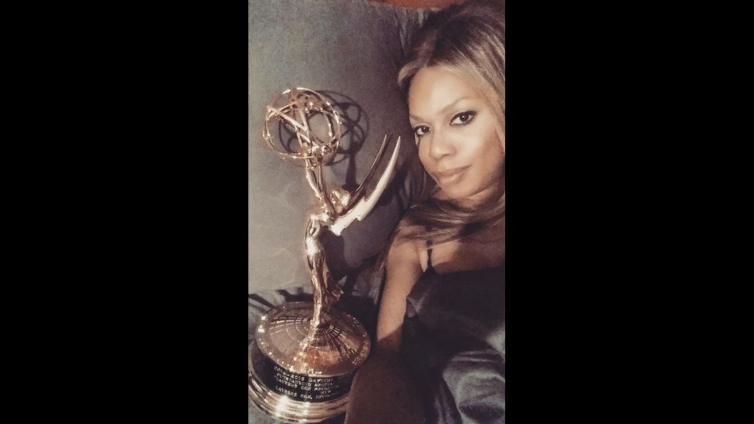 "Look what I got in the mail today," <a href="https://instagram.com/p/4GOg9KCh9u/" target="_blank" target="_blank">actress Laverne Cox said</a> on Friday, June 19, showing off the Emmy won by her documentary "Laverne Cox Presents: The T Word."