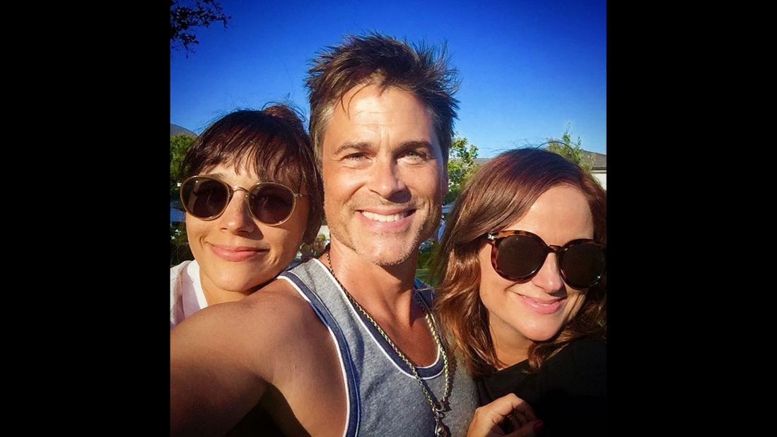 Actor Rob Lowe takes a selfie with his former "Parks and Recreation" co-stars Rashida Jones, left, and Amy Poehler on Saturday, July 4. "Chris and Ann had Leslie over for a #HappyFourth," <a href="https://instagram.com/p/4vHS_zEqip/" target="_blank" target="_blank">Lowe said,</a> referring to their characters on the television show.