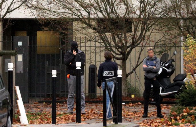 Police searched the home of Hasna Ait Boulahcen's mother in Aulnay-sous-Bois, France, on Thursday, November 19. Ait Boulahcen, 26, was killed during Wednesday's raid on an apartment in the Paris suburb of Saint-Denis, official sources in France told CNN. She did not blow herself up as was previously thought.