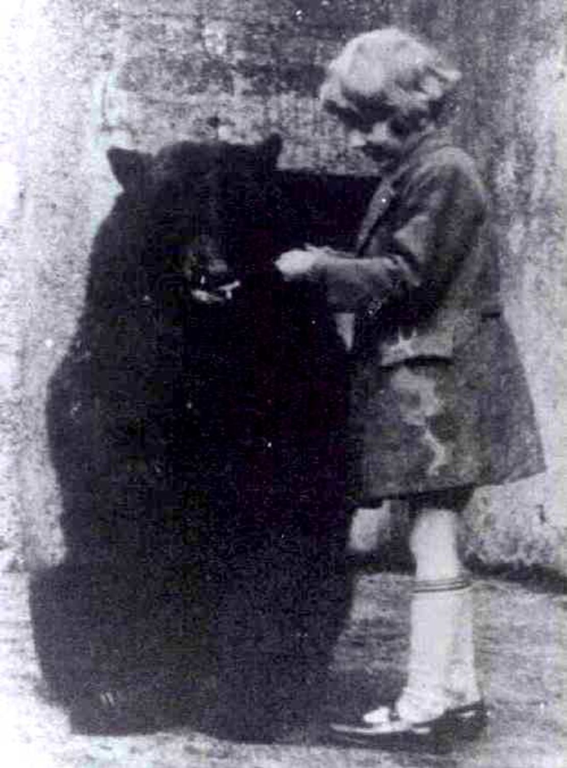 Author A.A. Milne's son, Christopher Robin, pictured here with the original black bear who inspired "Winnie-the-Pooh." 