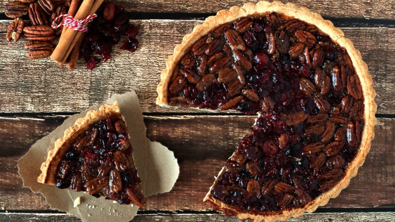 It's the worst (or best?) of the Thanksgiving pies: A slice of pecan adds a hefty 500 calories to your dinner. It will take a lot of jogging -- or power walking through Black Friday sales -- to burn that off. You can lighten the load by substituting rolled oats for half the pecans, if you can handle the break from tradition.