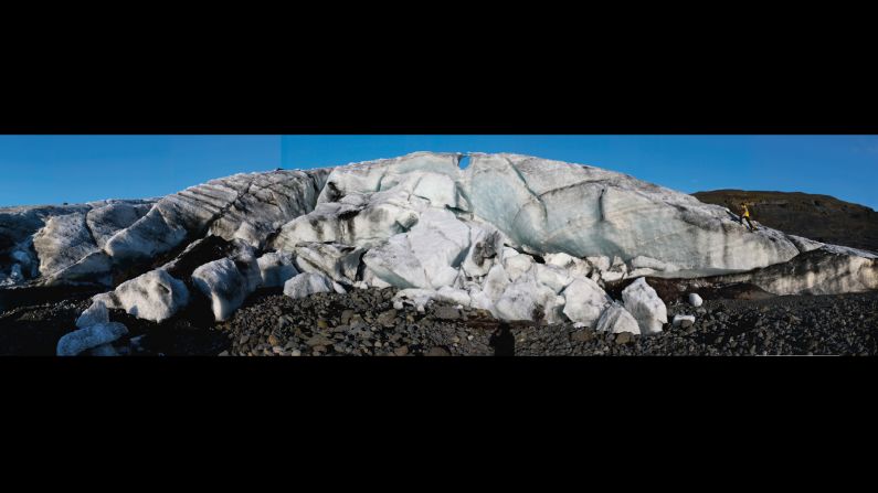 A single summer stole more than 200 feet (60 meters) of ice from the snout of Sólheimajökull, a glacier in Iceland, seen in April 2006.