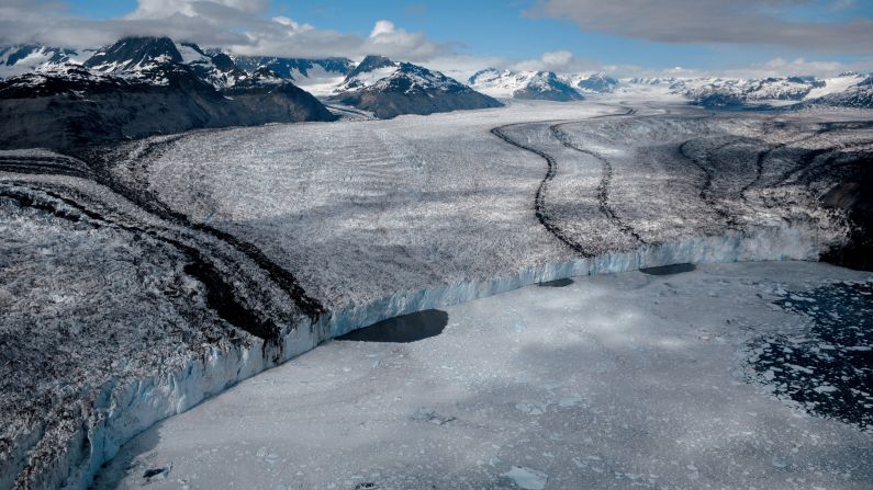 Columbia Glacier in Alaska has retreated 11 miles since 1980. Since then, it has diminished vertically an amount equal to the height of New York's Empire State Building. 